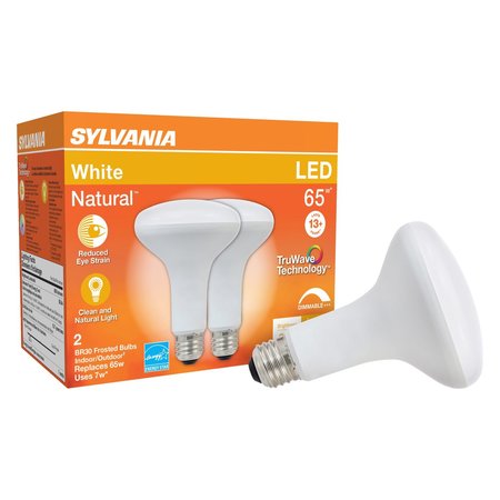 Sylvania Natural BR30 E26 (Medium) LED Floodlight Bulb Cool White 65 W , 2PK 40831